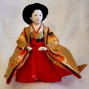Japanese Vintage Hina Doll - Traditional Kimono